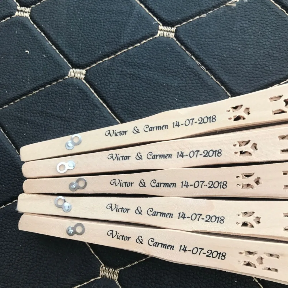 Деревянный веер с именем невесты и жениха на заказ 30 шт. | Дом сад