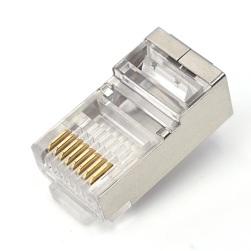 100 шт. разъем rj45 cat5e rj 45 кабеля ethernet Экранированный 8P8C 8pin экранированный Модульный