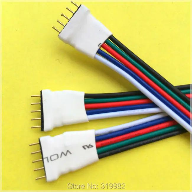 Светодиодная лента 5 шт./лот контактный разъем папа RGBW провод P кабель 22AWG цветов