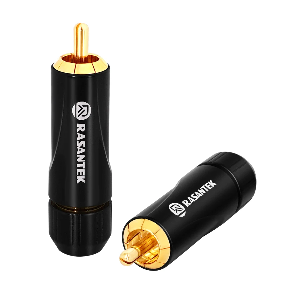 RASANTEK латунь Гальванизированный 24K золотой провод конец аудиоразъем пробки RCA для динамиков