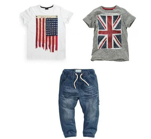 3 шт. детский хлопковый костюм для мальчиков рубашка с коротким рукавом + белая