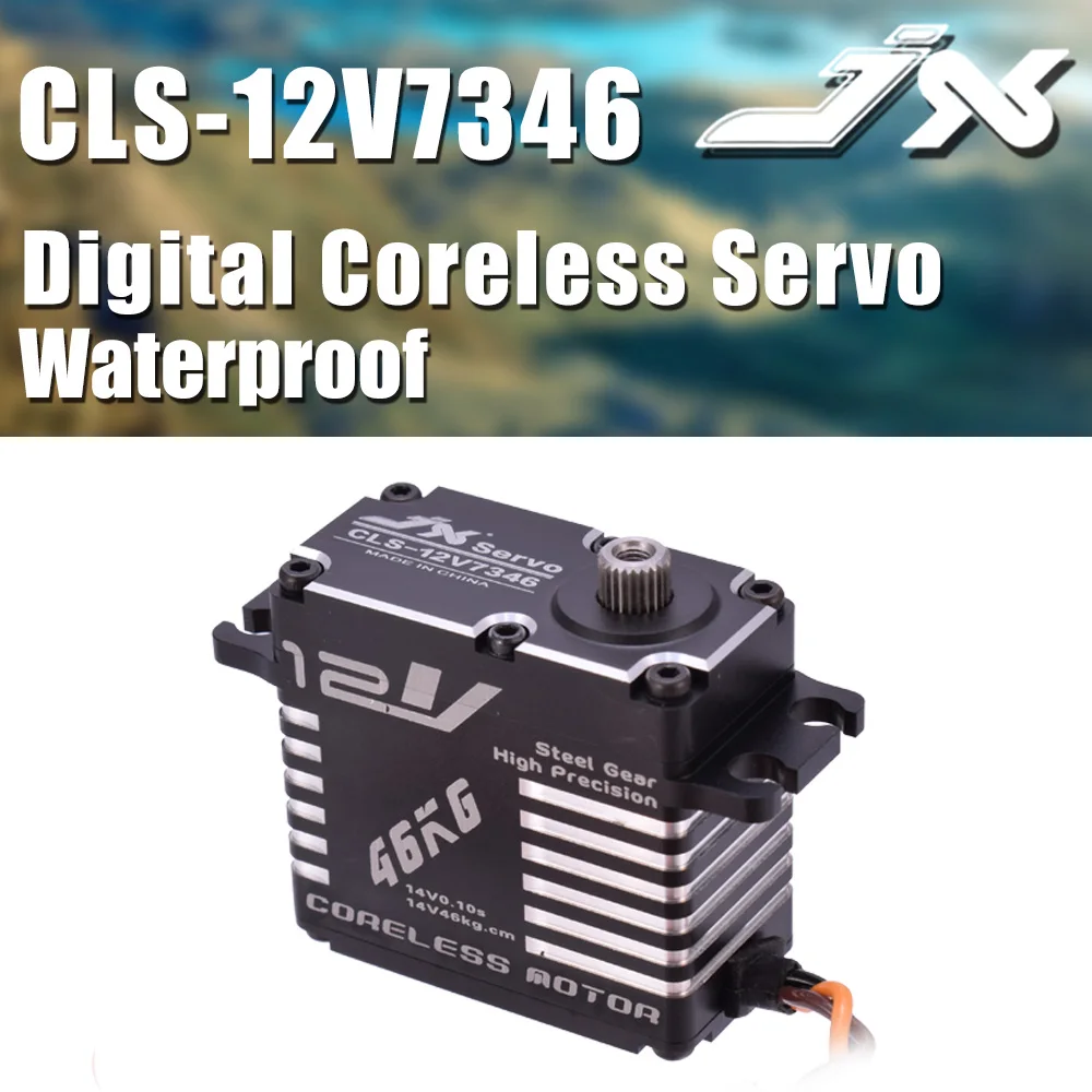 JX CLS-12V7346 46KG 12V Servo 180 Degrees HV High Precision Steel Gear Digital Coreless Servo CNC Aluminium Shell servo