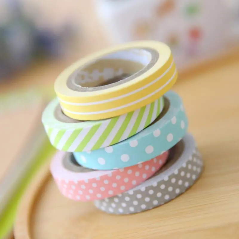 5 шт./компл. DIY милый кавайный конфетный цвет лента Washi милая куртка в горошек