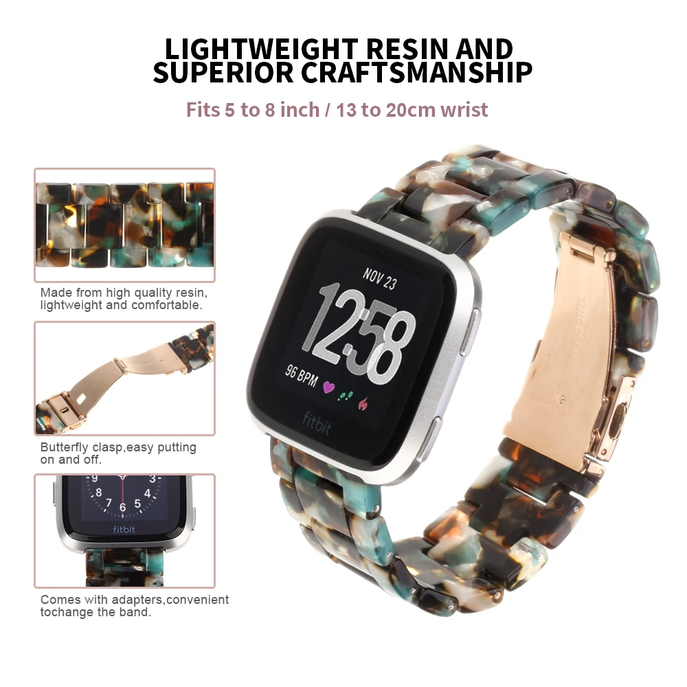 Ремешок из смолы для Fitbit watch band 22 мм ремешок для часов Fitbit Versa/Versa ремешок из нержавеющей стали