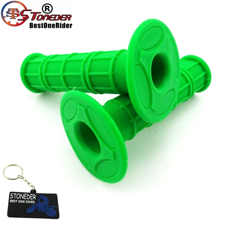 Зеленые резиновые ручки для дроссельной заслонки мотоцикла мотокросса Kawasaki KX KLX