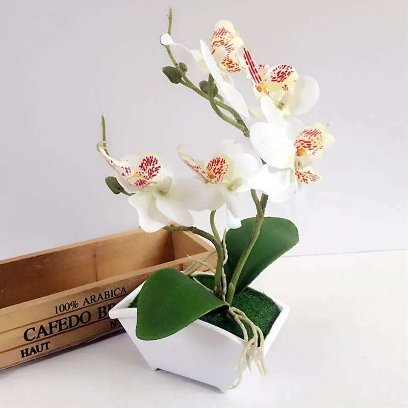 Искусственный цветок в горшках искусственный горшке Орхидея бонсай свадебное