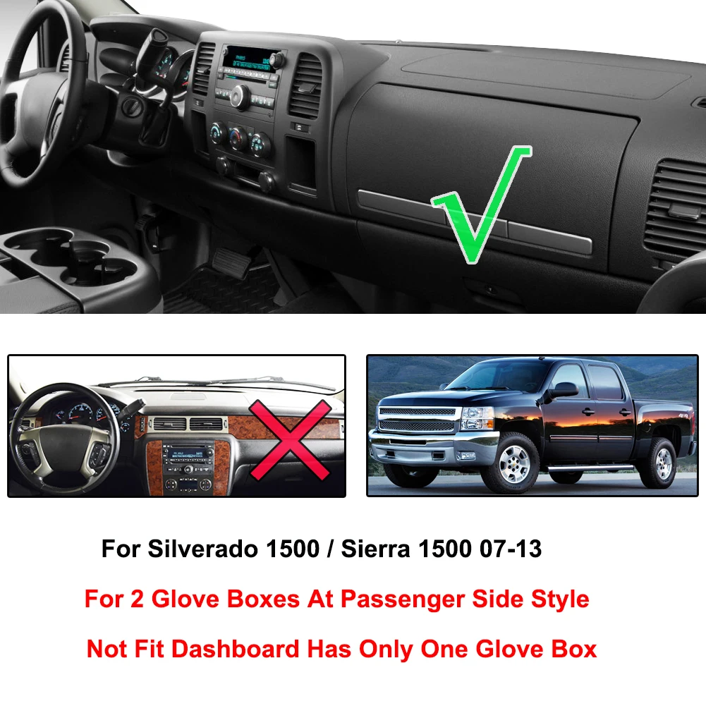 Коврик Xukey для приборной панели чехол солнцезащитный ковер Chevrolet Silverado 1500 2007-2013 2