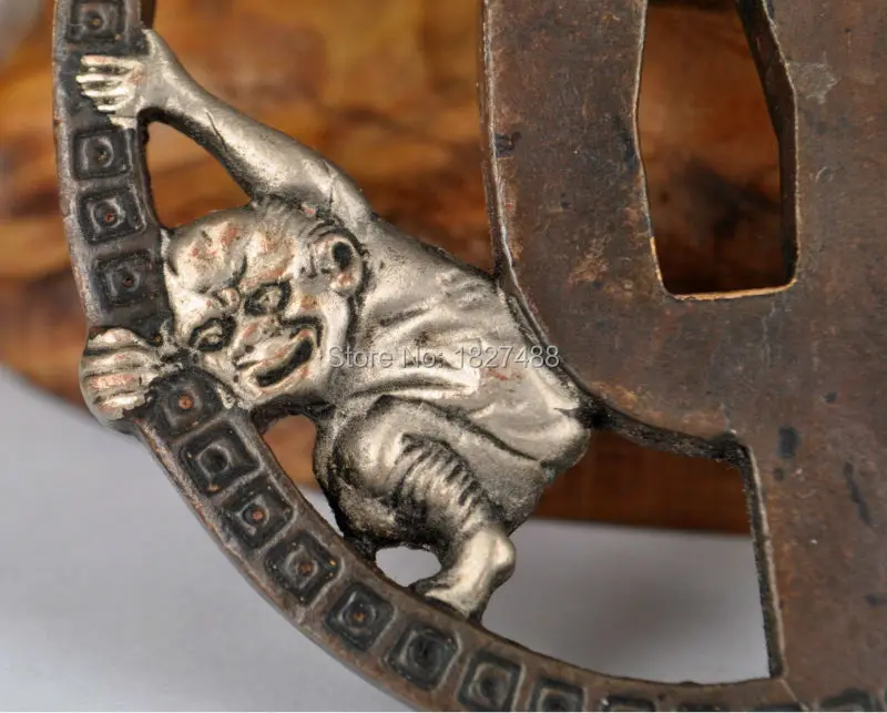 Аксессуары для японского самурайского меча медная катана tsuba #16-призраки и боги