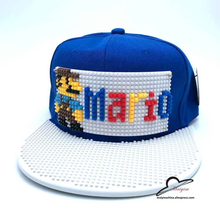3 Мода Супер Марио мозаика настроить Snapback DIY Marie brick полями на заказ для шляпы хип-хоп Snapback шляпа бейсбольная Кепка - Цвет: 3