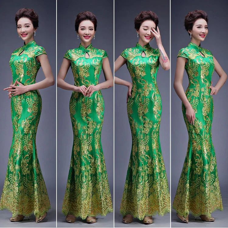 Свадебное платье Red Omen для невесты длинное женское традиционное китайское рыбий