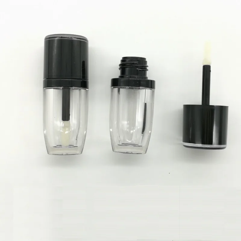 

Empty Lip balm Container Mini Sample Cosmetic Lipstick Refillable Bottle Small Plastic Clear Lip Gloss Tube Black Cap Lip 50pcs