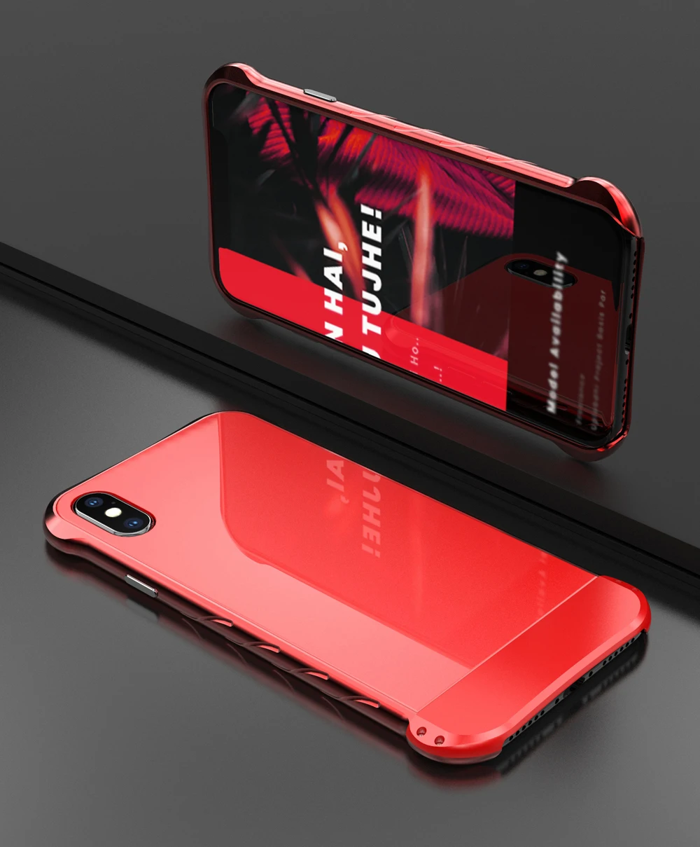 R-JUST Модный чехол для iPhone X Роскошная алюминиевая металлическая рамка+ задняя крышка из закаленного стекла для IPhone X 10 полная защитная оболочка