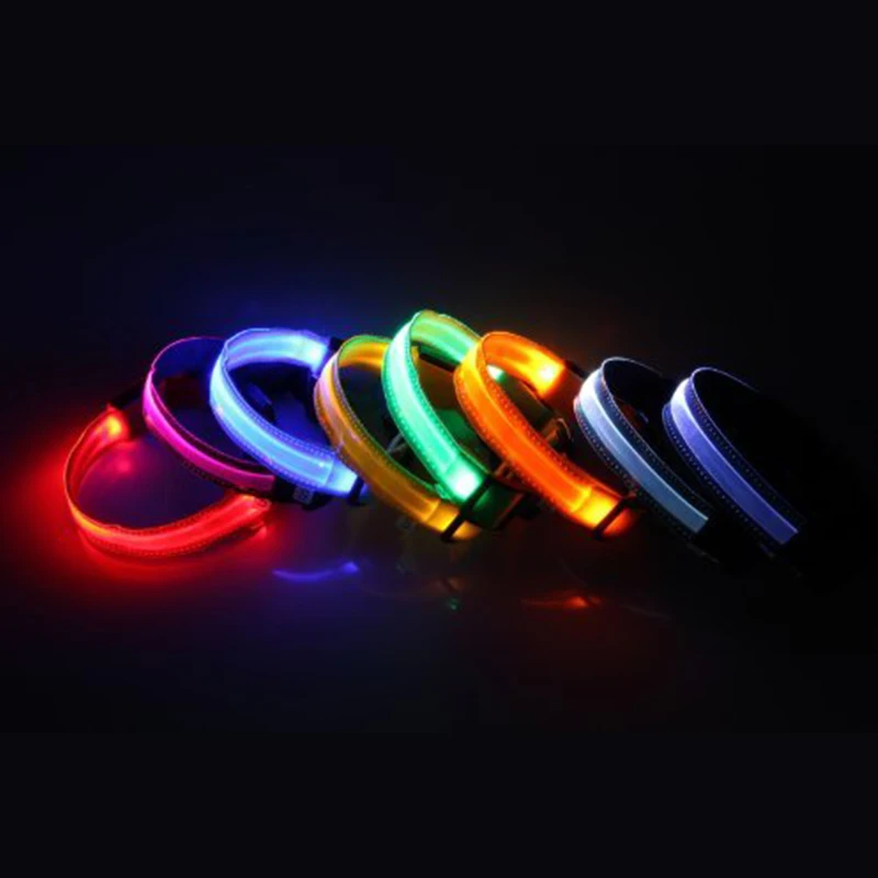Namsan Hot Selling Red Color Lighting Luminous Led Fluorescent Dog Collar Pet Supplies Size S-XL | Дом и сад