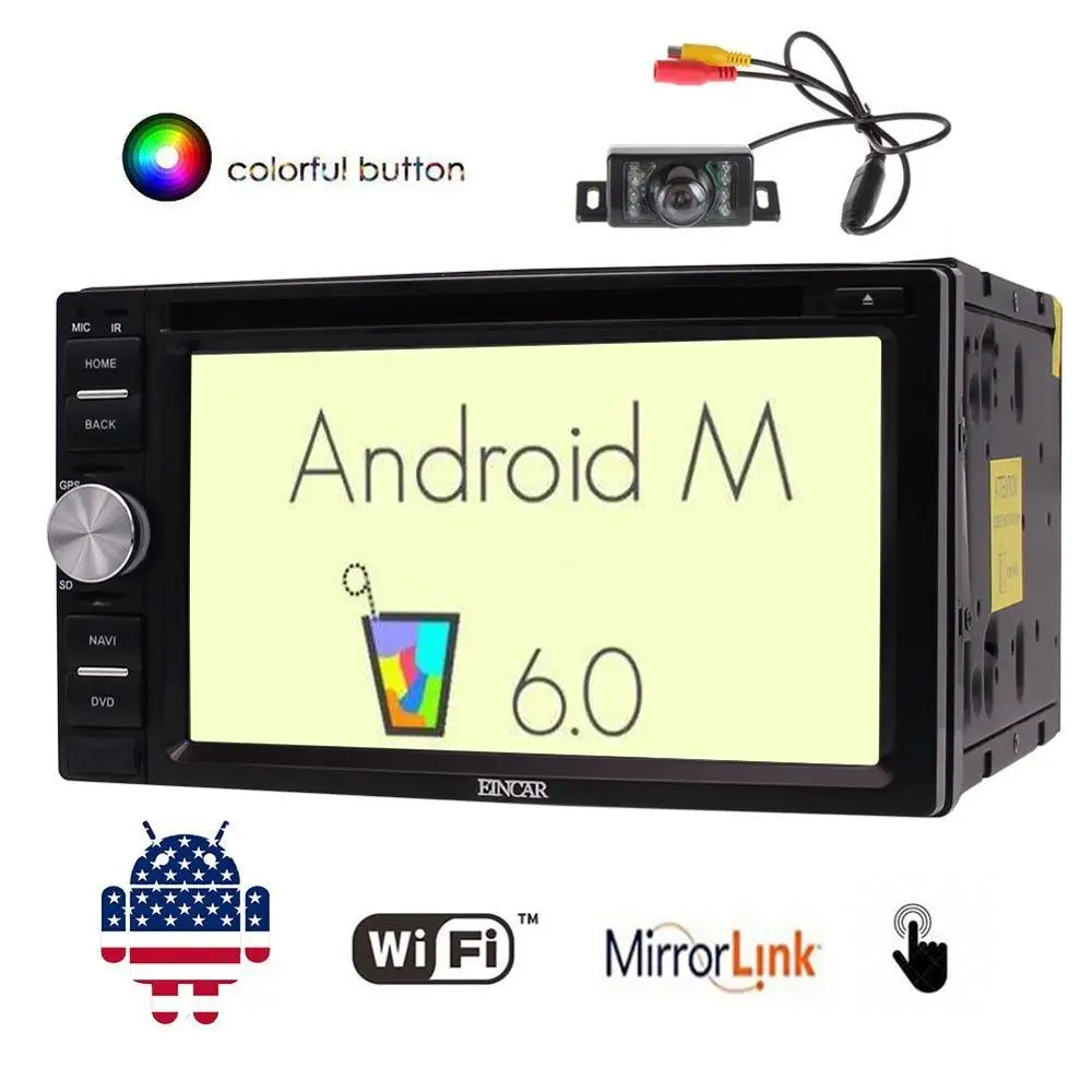 6 2 ''автомобильный dvd плеер с Android6.0 двойной Din автомобильный gps навигация в тире
