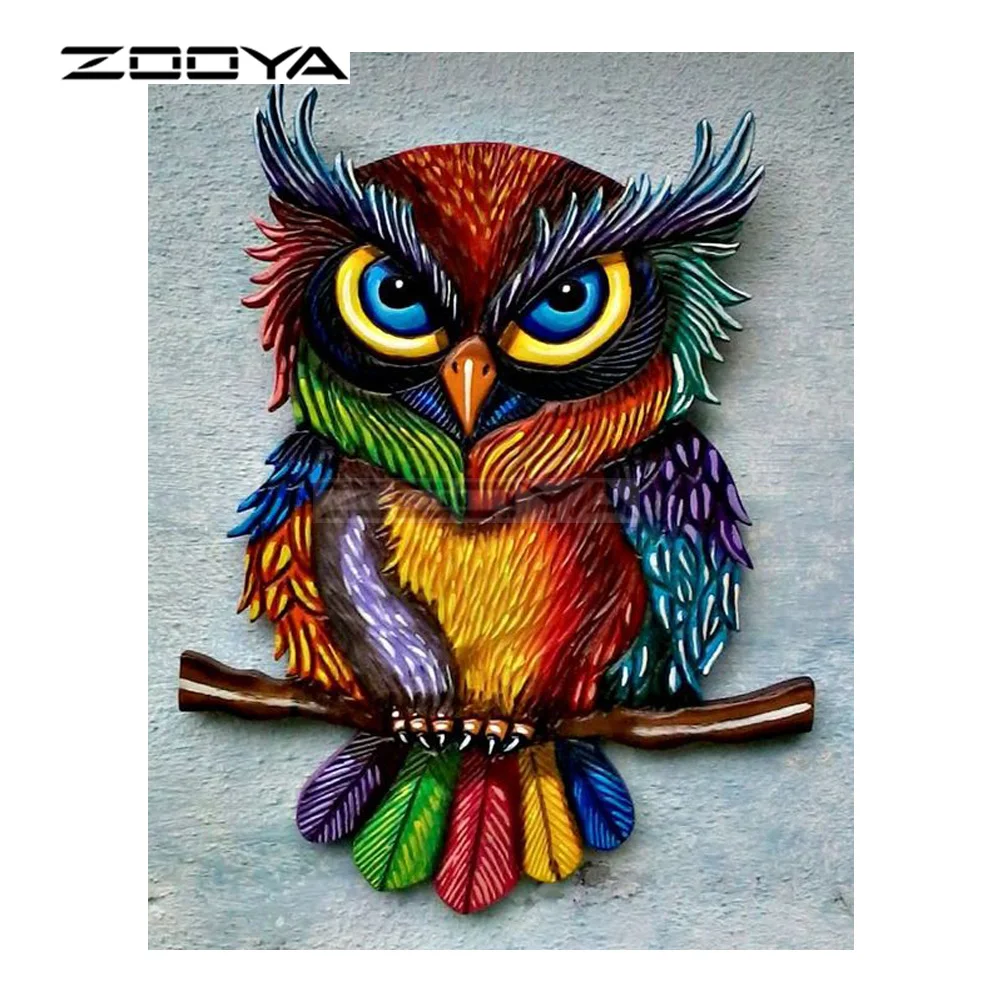 ZOOYA Алмазная вышивка 5D DIY картина красочная милая сова крестиком стразы украшение