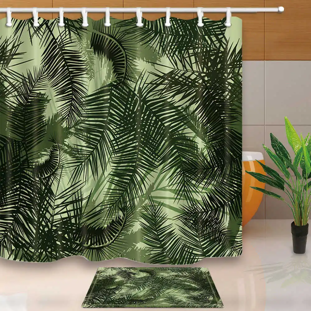 Шторы для душа с тропическими листьями украшения дома шторы ванной из полиэстера