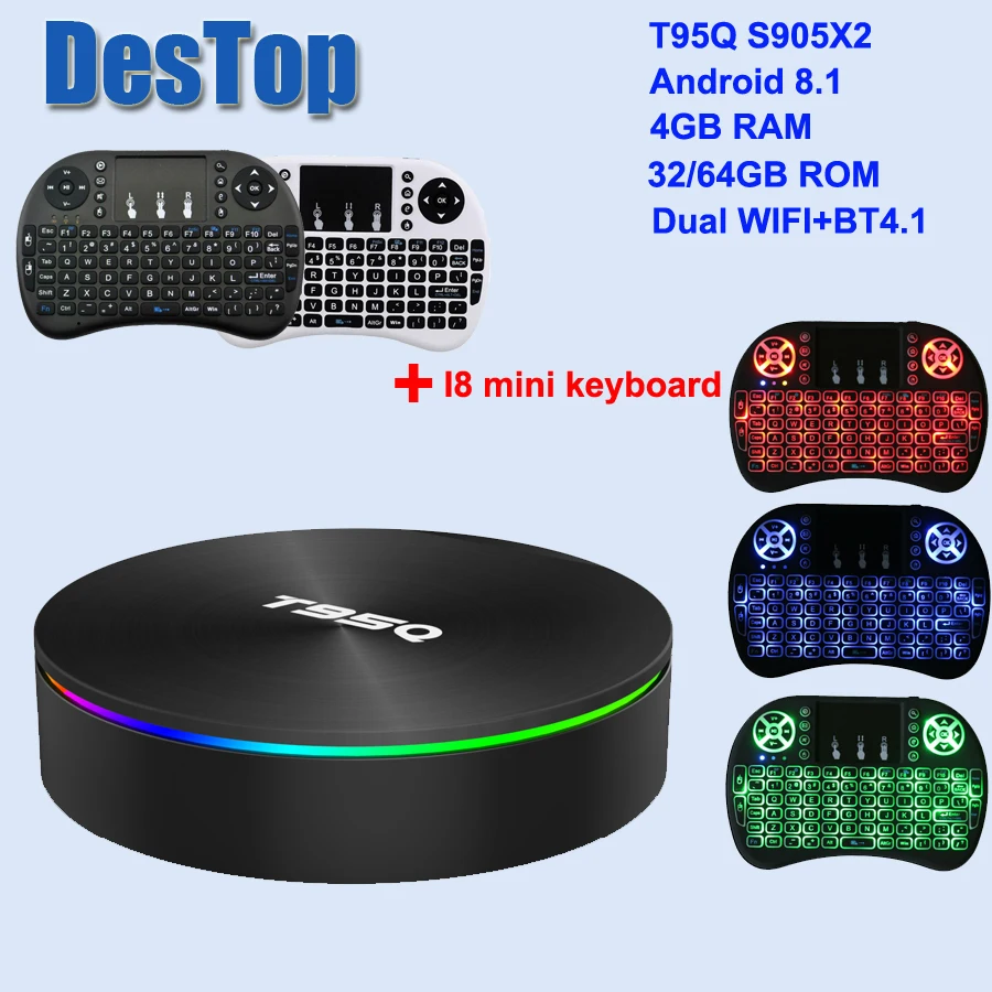 ТВ приставка T95Q 4 ГБ 64 Android 9 0 DDR3 Amlogic S905X2 четырехъядерный 2 ГГц и 5 Двойной Wi Fi BT4.1 100 м