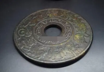 free shipping Collect Chinese antiques old jade carving 12 zodiac pattern plate BI | Дом и сад