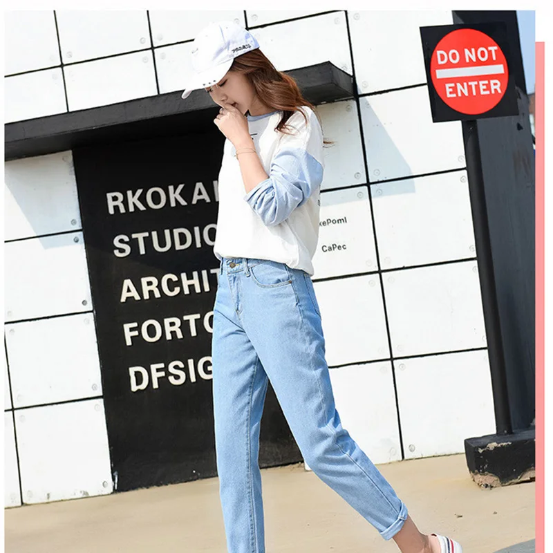 Высококачественные штаны шаровары винтажные джинсы с высокой талией новинка 2019