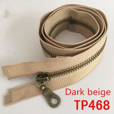 Meetee 1 шт. 70 см 5# бронзовый открытый конец металлическая молния DIY швейная кожаная куртка пальто швейное на молнии швейное изделие для сумки ремесло аксессуары BD251 - Цвет: Dark beige