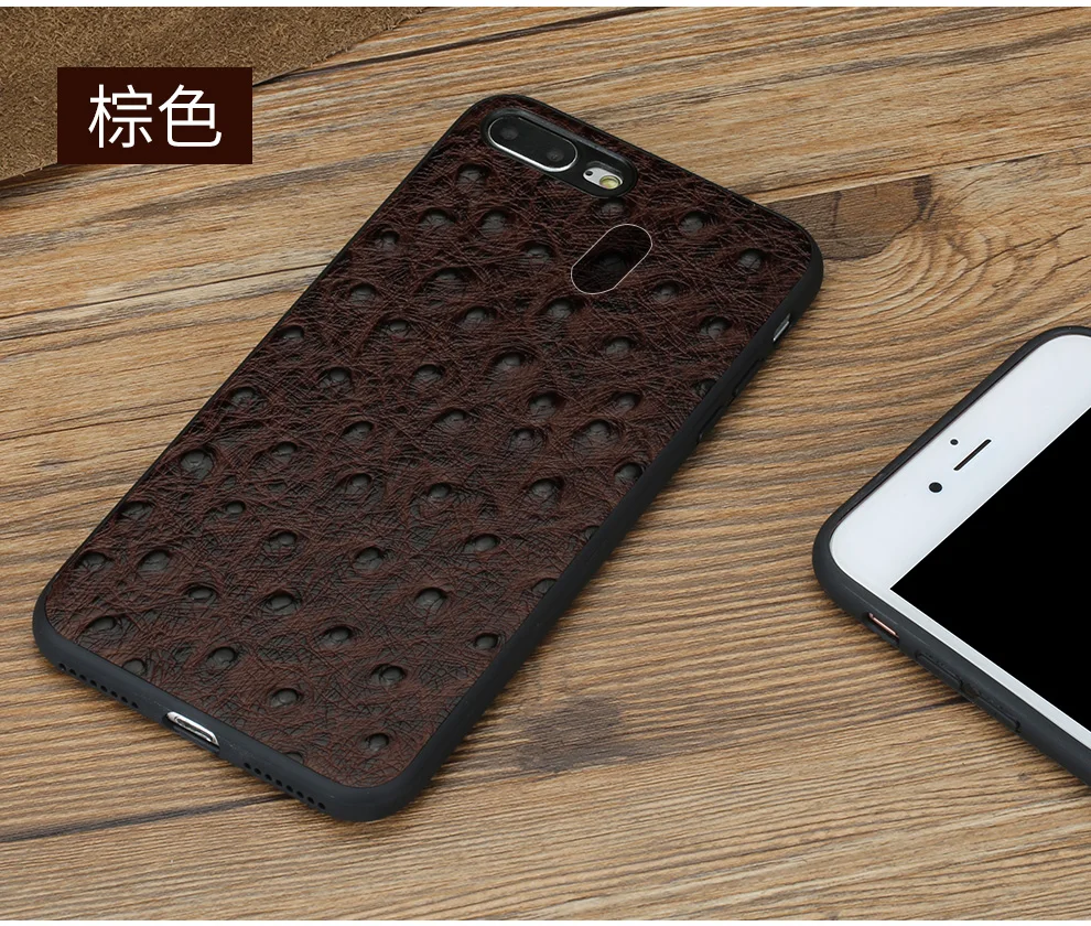 Роскошный кожаный чехол для телефона iPhone 7plus 8plus Страусиная текстура мягкая оболочка противоударный чехол для X XR XS MAX 6S Plus X5 5S SE