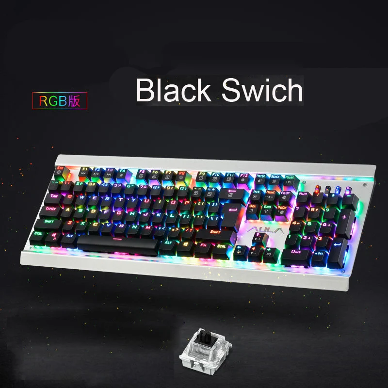104 keys RGB GK104 Механическая игровая Проводная клавиатура RGB на заказ 16,8 миллионов цветов 87/104 анти-ореолы русский/английский подсветка рабочего стола - Цвет: 104 keys RGB