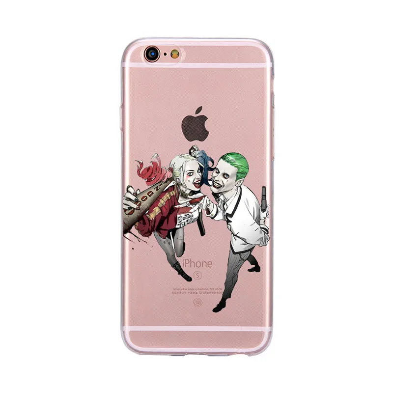 For iPhone 6 Plus 6s Phone Cases Lovers Harley Quinn Joker Design Soft Rubber Cell phone Case Covers Skin Fundas Capa Coque |
