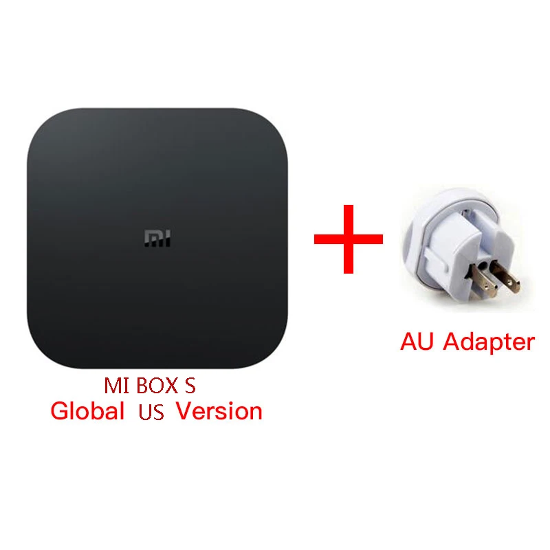 S us version add AU Оригинальная глобальная Xiaomi Mi ТВ коробка S 4K ТВ-приставка Android 8,1 со сверхвысоким разрешением Ultra HD, 2G 8G WI-FI Google Cast Netflix IPTV Set-Top Box 4 Media Player - Цвет: S us version add AU