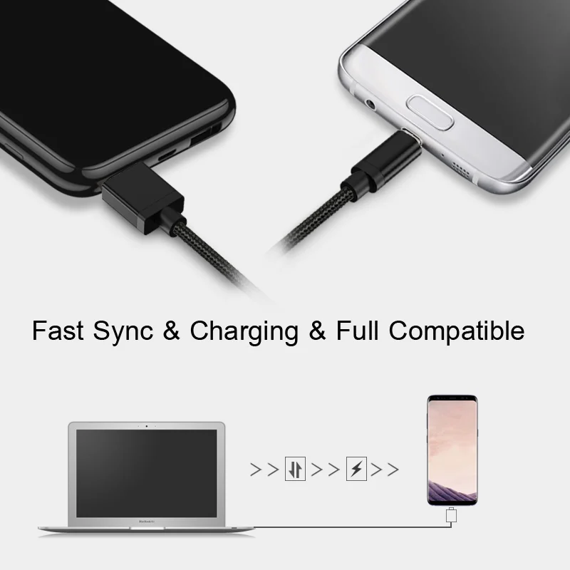 Универсальный кабель Micro USB GUSGU 5 В 2 4 А длинный нейлоновый плетеный шнур для Samsung
