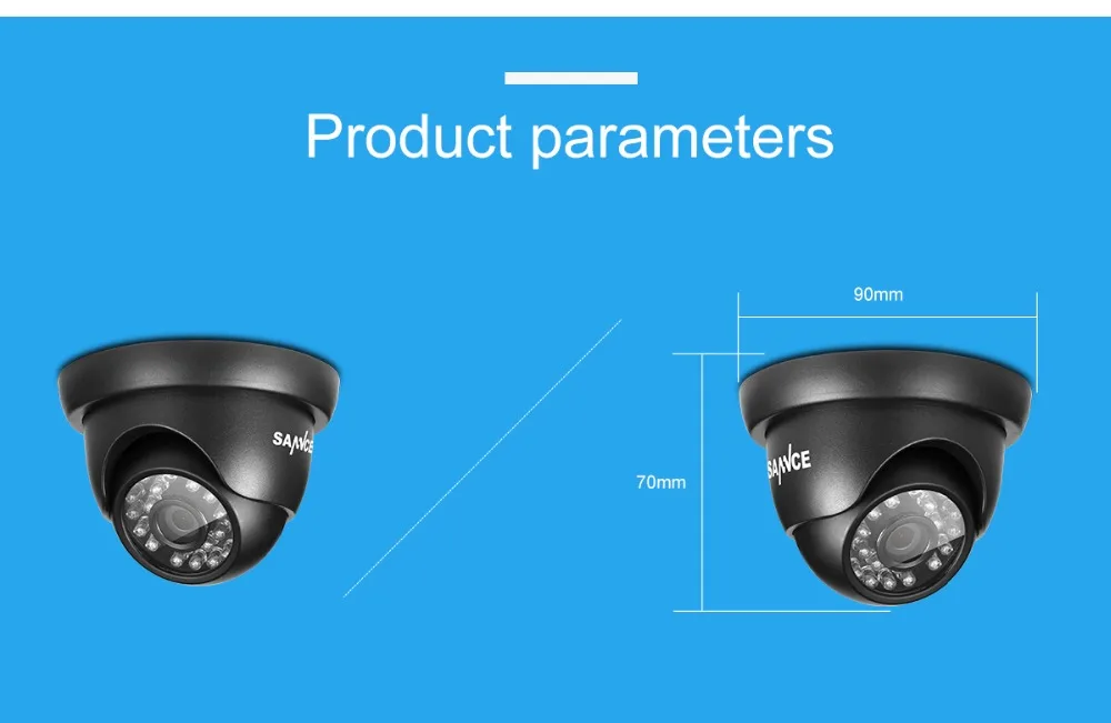 SANNCE 4 шт купольная 720P CCTV камера IR Night IP66 1.0mp CCTV камера видеонаблюдения с 4 шт 60ft BNC КАБЕЛИ