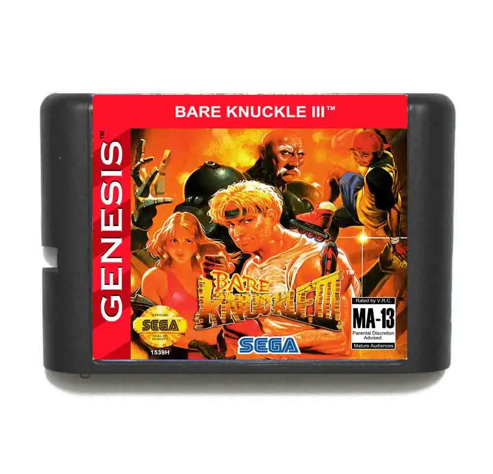 Голые костяшки III 16 бит MD карточная игра с коробку для Sega Megadrive/Genesis|bare knuckle|16 bitmd game |