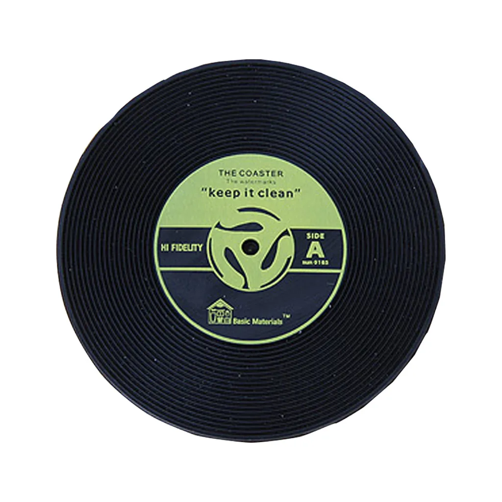 CD Records Shape Kitchen Party Bar Cup Mat Placemat Silicone Coaster Creative Gadget Accessories Mat#5 | Дом и сад