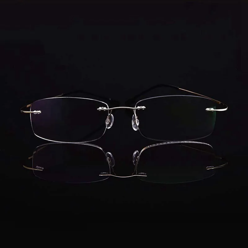 Fashion elegant pure titanium HD resin ultralight flexible comfortable rimless reading glasses men presbyopic eyeglasses women | Аксессуары