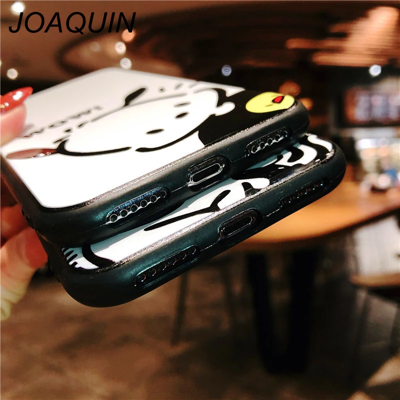 cute cartoon animals Rabbit phone case for iPhone 11 11pro 8 7 6 6S Plus X XR XS MAX Coque Shell relief black couple |