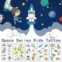 childrens space series temporary tattoo boys and girls arm cartoon astronauts art tattoo stickers planet water transfer taty