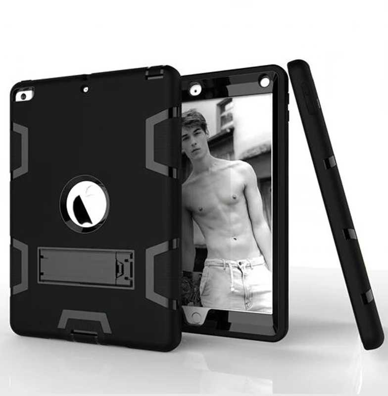 black Противоударный сверхпрочный Чехол для ipad 9,7 6-го поколения с безопасной детской силиконовой задней крышкой ПК для ipad 9,7 чехол для планшета - Цвет: black