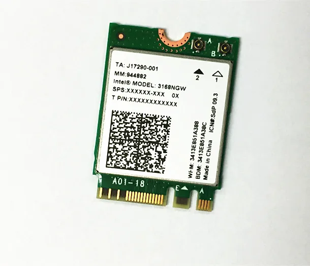 SSEA Новинка для Intel 3168 AC 3168NGW Wifi Bluetooth 4 2 NGFF беспроводная карта 802.11AC 433 Мбит/с|Сетевые