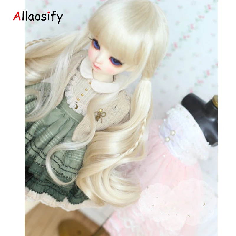 Allaosify Bjd Hair1/6 1/3 1/4 BJD парик для кукол: кукольный высокого Температура волос белый