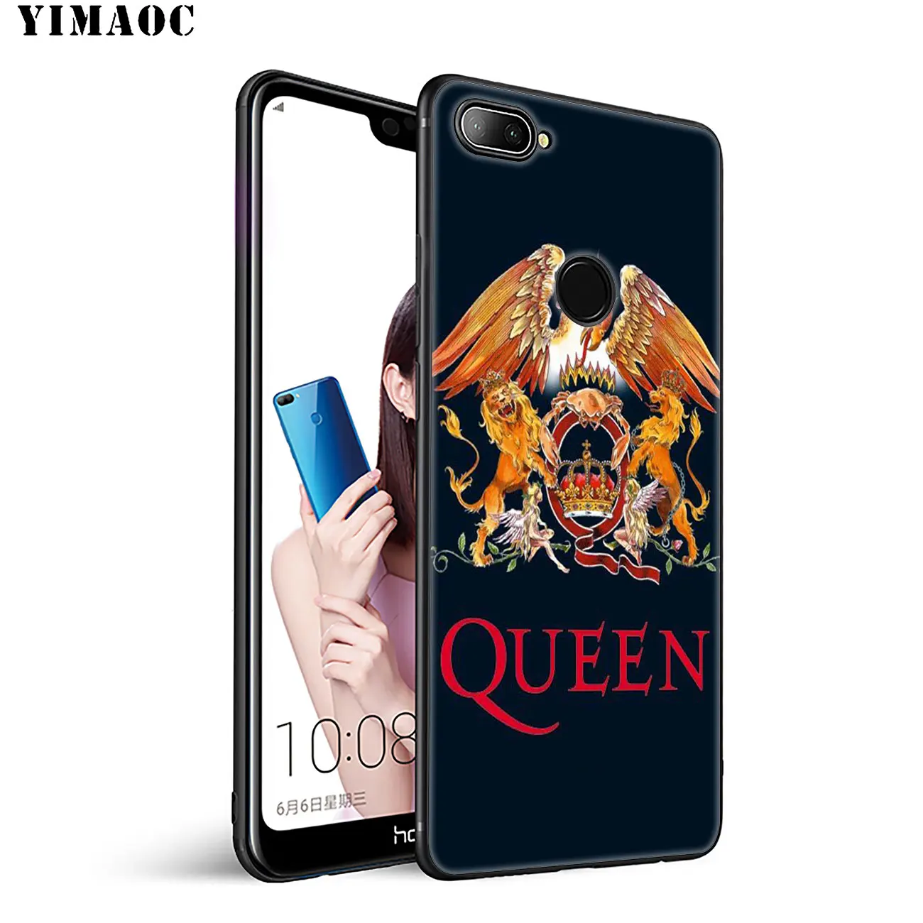 Мягкий силиконовый чехол YIMAOC Queen Rock Group для Huawei Honor 20 Pro 8C 8X 8 9 9X 10 Lite 7X 7A черный