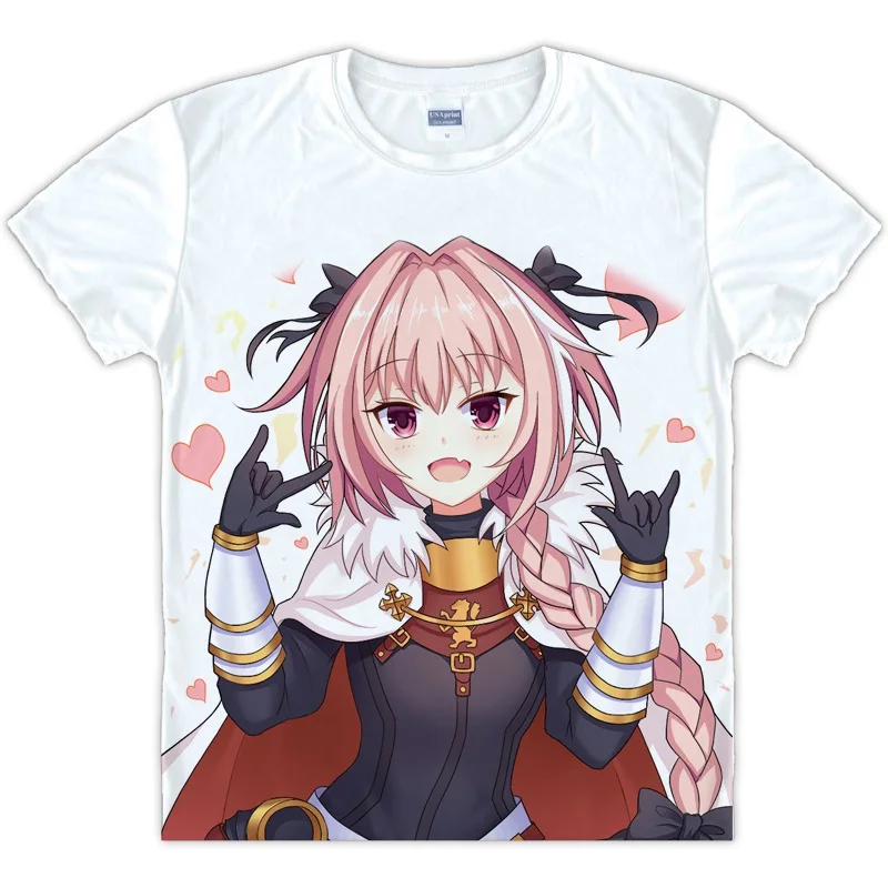 Футболка унисекс аниме Fate Apocrypha Astolfo белый топ с коротким рукавом для мужчин и