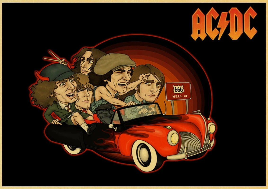 Австралийский рок-группа AC/DC ретро постер ВИНТАЖНЫЙ ПЛАКАТ настенный Декор для дома Бар Кафе высокое качество печать рисунок