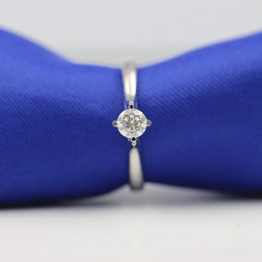Женское кольцо с натуральным бриллиантом LASAMERO 0.31CT FG/SI круглой огранкой подарок 18