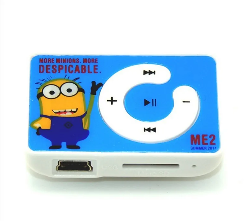 MP3 Красочный мини портативный Mp3 музыкальный плеер Mp3 плеер Micro TF слот для карт USB MP3 S порт плеер USB порт с наушниками и мотором - Цвет: huang ren mp3 blue