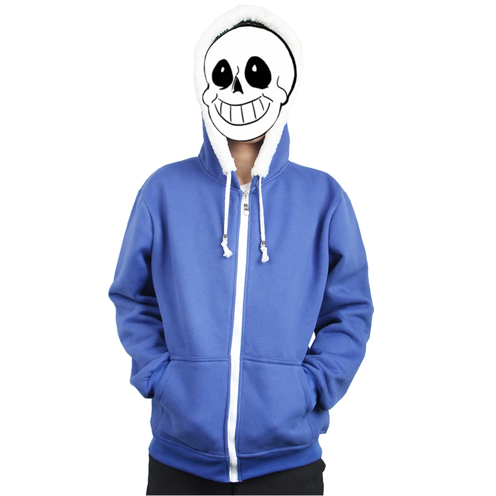 Толстовки для косплея с героями игры «Undertale Sans»; пальто; толстовки; модная зимняя теплая куртка на молнии с длинными рукавами; костюм для косплея с капюшоном