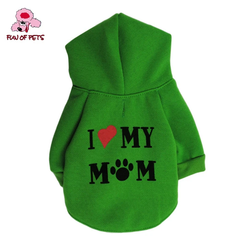 Флисовые Толстовки для собак и кошек в стиле Love My Mom одежда милые толстовки