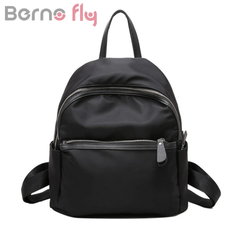 BERNO Fly бренд маленький водонепроницаемый нейлоновый женский рюкзак модная черная