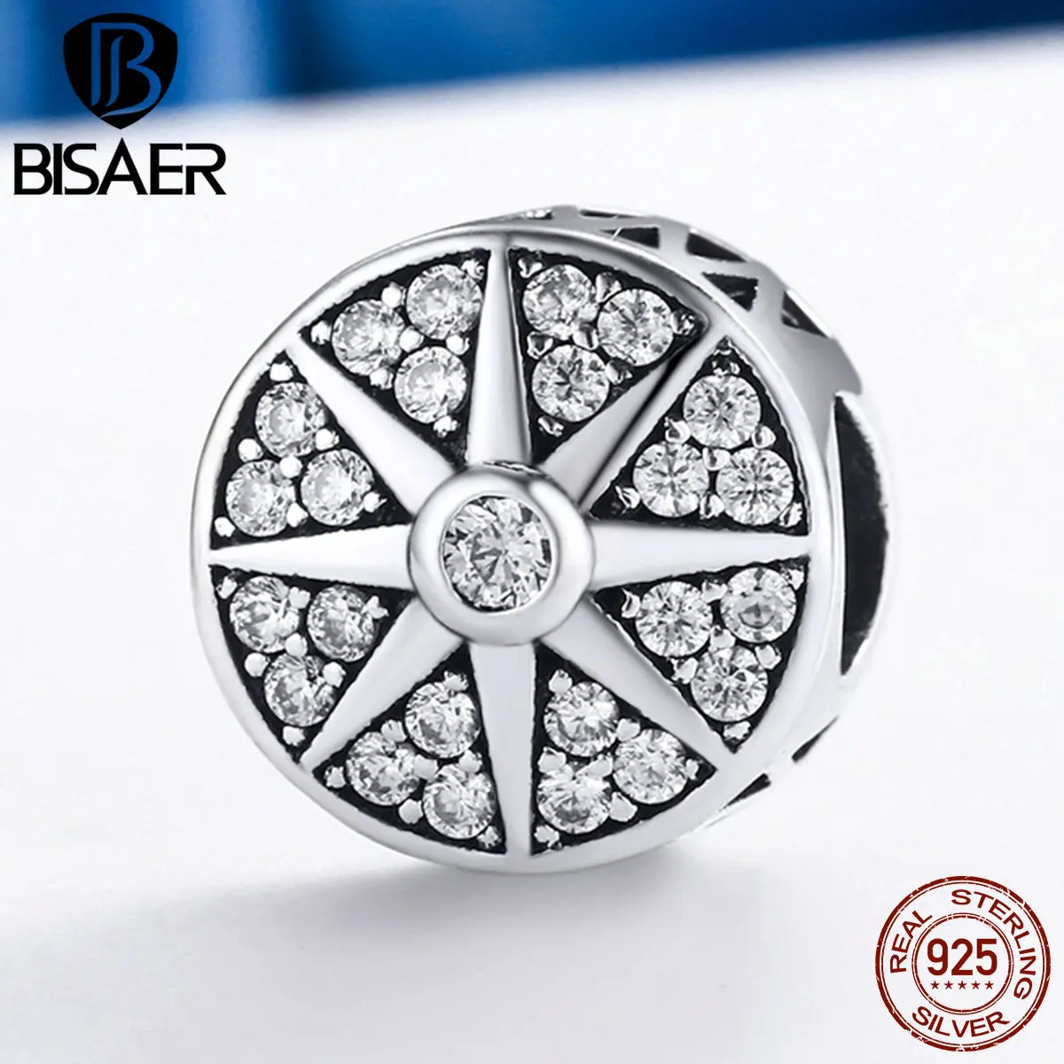 BISAER,, 925 пробы, серебро, сияющее солнце, блестящие подвески, подходят к оригиналу, серебро 925, браслеты, ожерелья ECC212