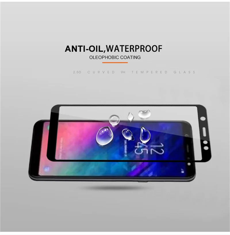 Полное покрытие защитной Стекло для Samsung Galaxy A6 A600F Стекло Экран протектор для Samsung A6 плюс A6+ закаленное Стекло