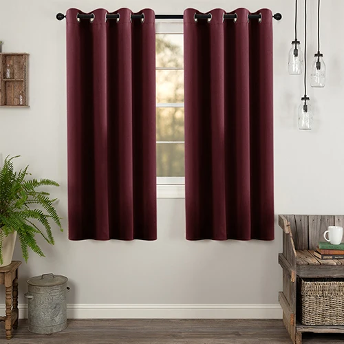 wine red CDIY, однотонные Короткие шторы для гостиной, спальни, современные оконные шторы для кухни, затемненные шторы, портьеры для двери - Цвет: wine red
