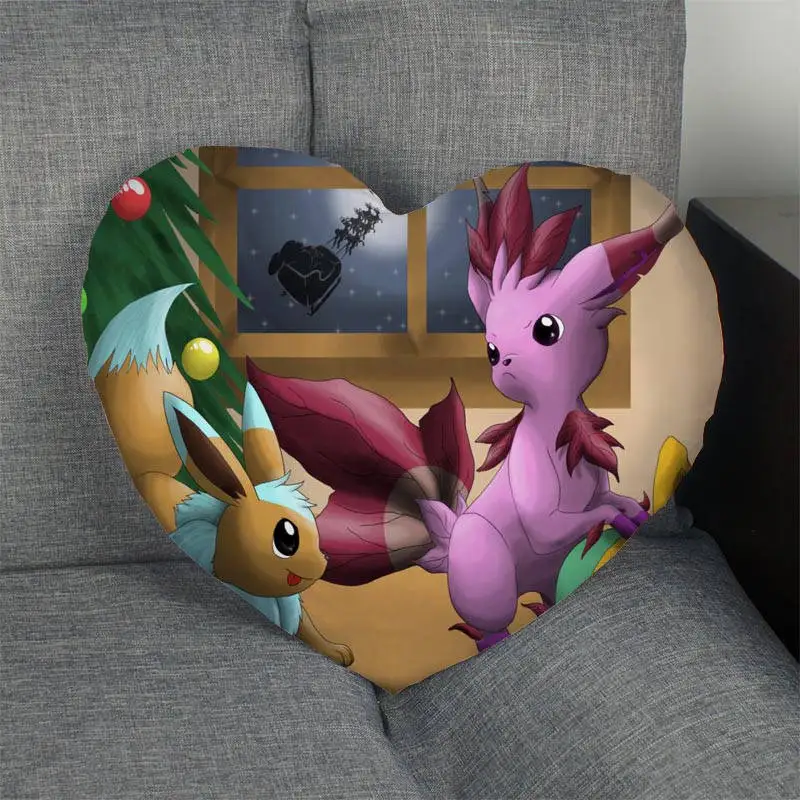 7 Наволочка на молнии в форме сердца с изображением покемона eevee, Наволочка на свадьбу для дома или офиса, декоративные наволочки, лучший подарок DIY - Цвет: 7